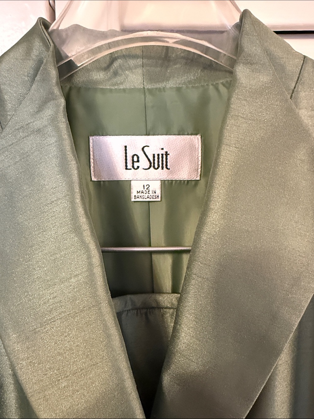 NWT Le Suit Mint Green Skirt Suit Size 12 Vintage Inspired Blazer & A‑Line Skirt - Picture 2 of 6